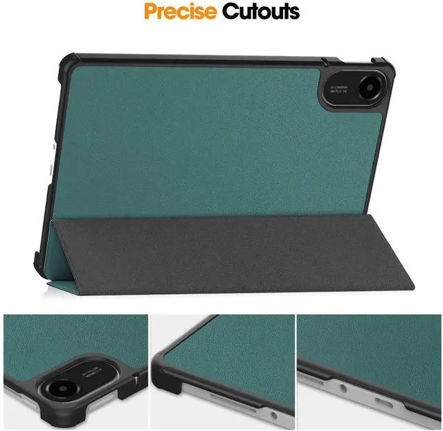 Alt view image 3 of 7 - Case for Xiaomi Redmi Pad 2 11 inch 2025, Tri fold Slim Hard Shell Smart Protective Cover with Multi-Angle Stand, Auto Sleep/Wake, Universal Stylus Pen Dark Green