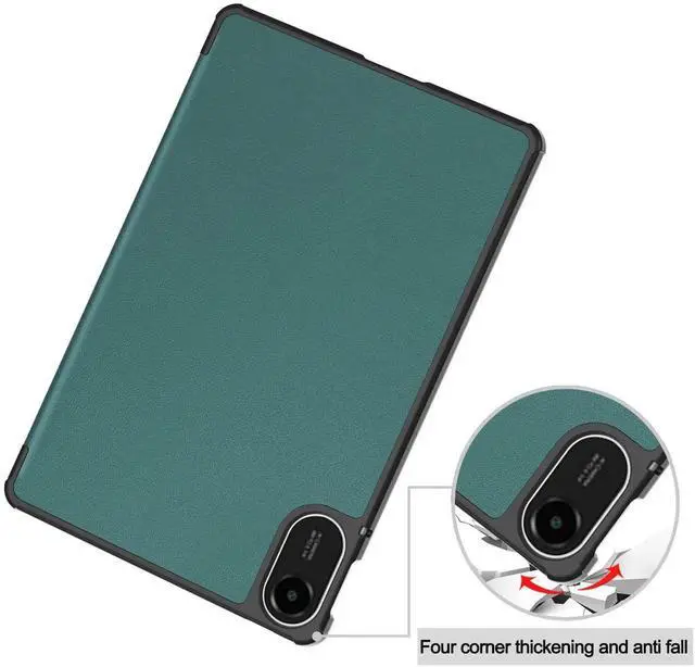Alt view image 5 of 7 - Case for Xiaomi Redmi Pad 2 11 inch 2025, Tri fold Slim Hard Shell Smart Protective Cover with Multi-Angle Stand, Auto Sleep/Wake, Universal Stylus Pen Dark Green