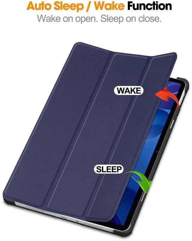Alt view image 4 of 7 - Case for Xiaomi Redmi Pad 2 11 inch 2025, Tri fold Slim Hard Shell Smart Protective Cover with Multi-Angle Stand, Auto Sleep/Wake, Universal Stylus Pen Blue
