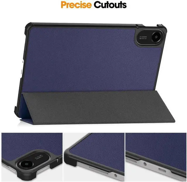 Alt view image 6 of 7 - Case for Xiaomi Redmi Pad 2 11 inch 2025, Tri fold Slim Hard Shell Smart Protective Cover with Multi-Angle Stand, Auto Sleep/Wake, Universal Stylus Pen Blue