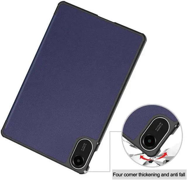 Alt view image 7 of 7 - Case for Xiaomi Redmi Pad 2 11 inch 2025, Tri fold Slim Hard Shell Smart Protective Cover with Multi-Angle Stand, Auto Sleep/Wake, Universal Stylus Pen Blue