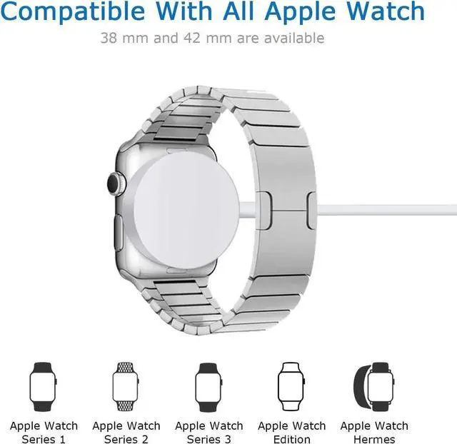 Alt view image 5 of 7 - Apple Watch Charger iWatch Charger Charging Cable Magnetic Wireless Portable Charger Pad 3.3 ft Charging Cable Cord for Apple Watch Series 3 2 1 All 38mm 42mm iWatch