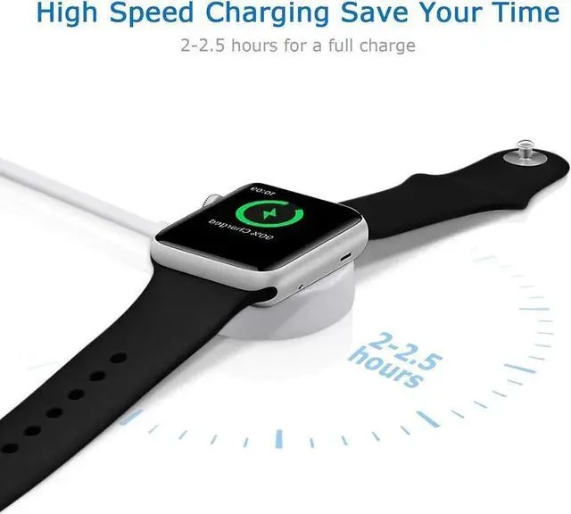 Alt view image 7 of 7 - Apple Watch Charger iWatch Charger Charging Cable Magnetic Wireless Portable Charger Pad 3.3 ft Charging Cable Cord for Apple Watch Series 3 2 1 All 38mm 42mm iWatch