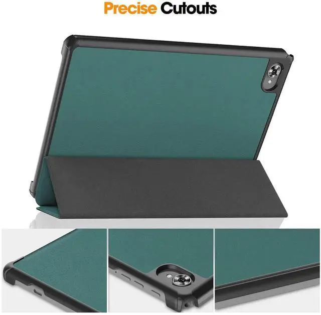 Alt view image 3 of 7 - Case for Teclast M40 Plus 10.1 inch / P30S 10.1 inch / P40HD 10.1 inch, Tri fold Slim Lightweight Hard Shell Smart Protective Cover with Multi-Angle Stand, Universal Stylus Pen Dark Green
