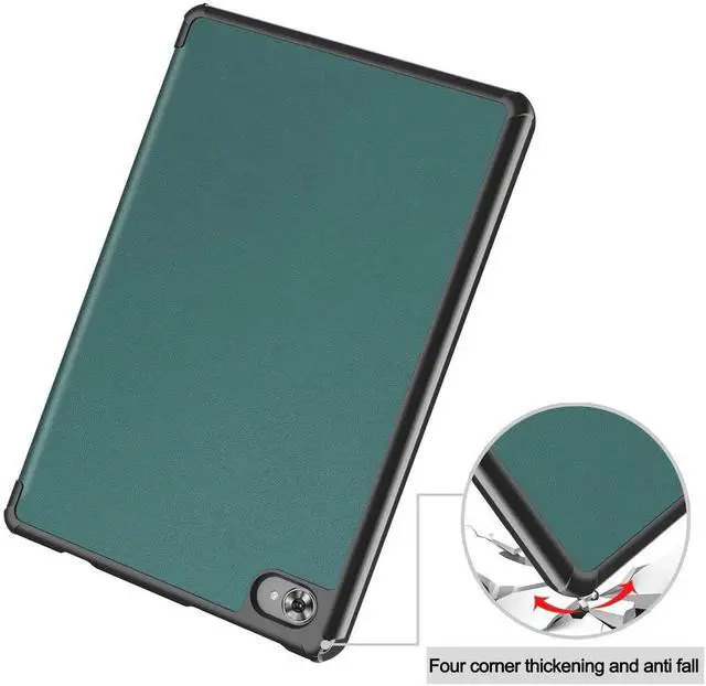Alt view image 6 of 7 - Case for Teclast M40 Plus 10.1 inch / P30S 10.1 inch / P40HD 10.1 inch, Tri fold Slim Lightweight Hard Shell Smart Protective Cover with Multi-Angle Stand, Universal Stylus Pen Dark Green