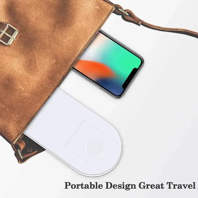 Alt view image 3 of 7 - Wireless Charger for Apple Watch, 2-in-1 Charging Pad Stand Compatible for with for iPhone Xs/XS Max/XR/X/ 8/ Plus/Series 4/3/2/1