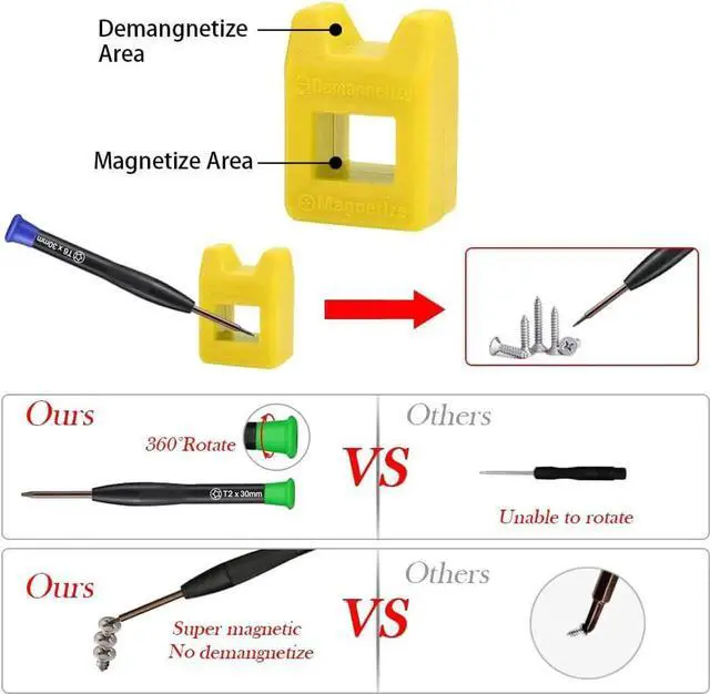 Alt view image 4 of 7 - 30 in 1 Smart Phone Repair Tools Kit, Professional Electronics Repair Tools 8 Magnetic Screwdrivers and Lever Opening Tools for Phone, Tablet, Glasses, Laptops, Tablets