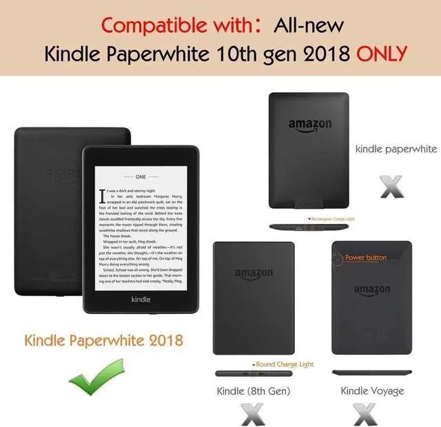 Alt view image 6 of 7 - Case Kindle Paperwhite - 10th Generation 2018 Releases - Thinnest Lightest Smart Shell Cover with Auto Wake / Sleep for Amazon Kindle Paperwhite 2018 E-Reader Green N/A