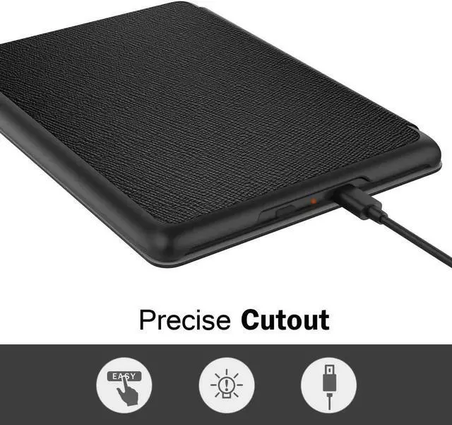 Alt view image 3 of 7 - Slim Shell Case for All-new Kindle 10th Generation 2019 Release Lightweight Premium PU Leather Protective Cover with Auto Sleep / Wake - NOT Fit Kindle Paperwhite or Kindle 8th Gen