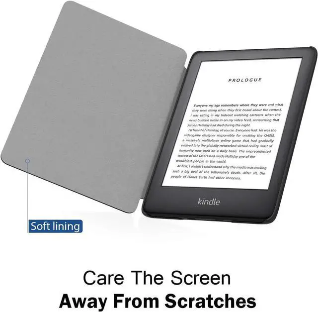 Alt view image 2 of 7 - Slim Shell Case for All-new Kindle 10th Generation 2019 Release Lightweight Premium PU Leather Protective Cover with Auto Sleep / Wake - NOT Fit Kindle Paperwhite or Kindle 8th Gen