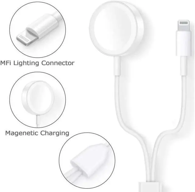 Alt view image 7 of 7 - Apple Watch Charger, 2 in 1 iphone Charger With 3.3ft/1.0m Portable Charging Cable Compatible With for Apple Watch Series 4/3/2/1, iPhoneXR/XS/XS Max/X/8/8Plus/7/7Plus/6/6Plus/iPad4/iPad Air/iPad mini