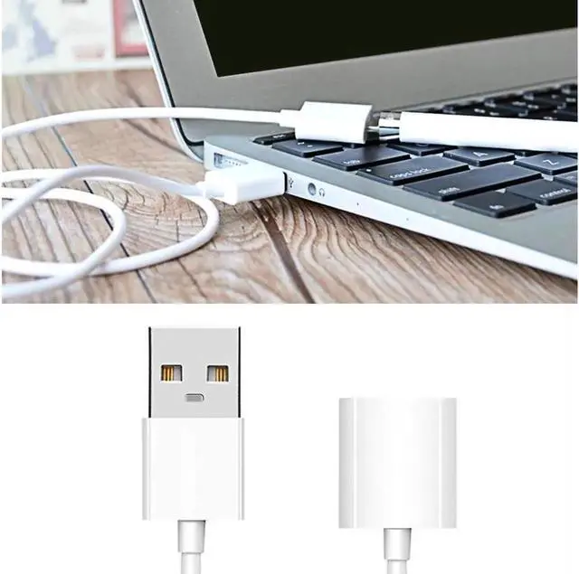 Alt view image 3 of 5 - Charging Adapter Cable for Apple Pencil Male to Female Flexible Connector (3 Feet)