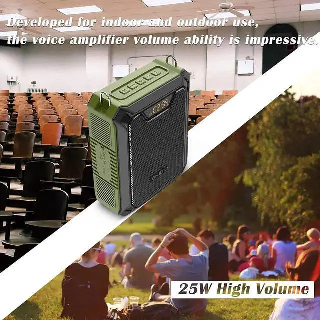 Alt view image 5 of 5 - Voice Amplifier Portable Speaker with Wired Microphone 25W Rechargeable Waterproof IPX6 Bluetooth 5.0 Mini Pa System for Teachers, Training, Stage Performance, Team Building, Outdoor