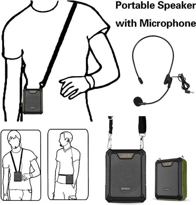 Alt view image 3 of 5 - Voice Amplifier Portable Speaker with Wired Microphone 25W Rechargeable Waterproof IPX6 Bluetooth 5.0 Mini Pa System for Teachers, Training, Stage Performance, Team Building, Outdoor