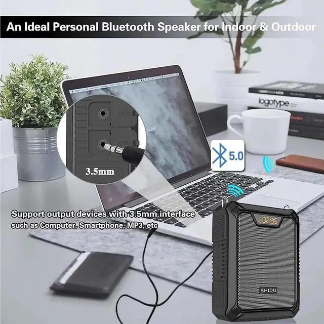 Alt view image 3 of 6 - Voice Amplifier Portable Speaker with Wired Microphone 25W Rechargeable Waterproof IPX6 Bluetooth 5.0 Mini Pa System for Teachers, Training, Stage Performance, Team Building, Outdoor