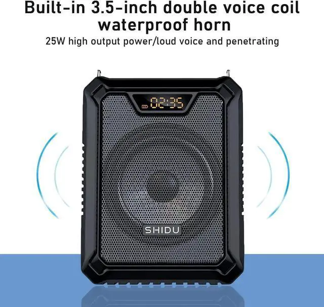 Alt view image 4 of 6 - Voice Amplifier Portable Speaker with Wired Microphone 25W Rechargeable Waterproof IPX6 Bluetooth 5.0 Mini Pa System for Teachers, Training, Stage Performance, Team Building, Outdoor