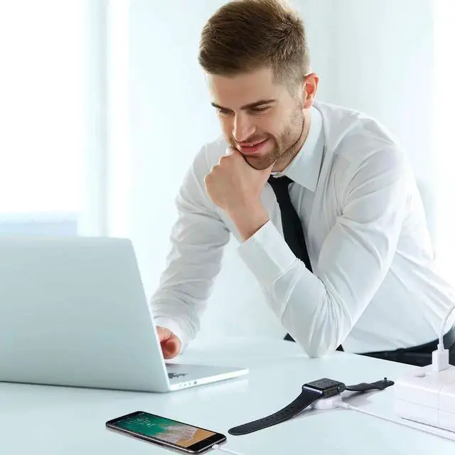 Alt view image 5 of 7 - Updated Version Watch Charger Magnetic Cable for iWatch 5 4 3 2 1 2-in-1 Wireless Charging Cable Compatible with Apple Watch Series 5 4 3 2 1 and iPhone 11 Pro 11 Pro Max XR XS XS Max X 8 7 6