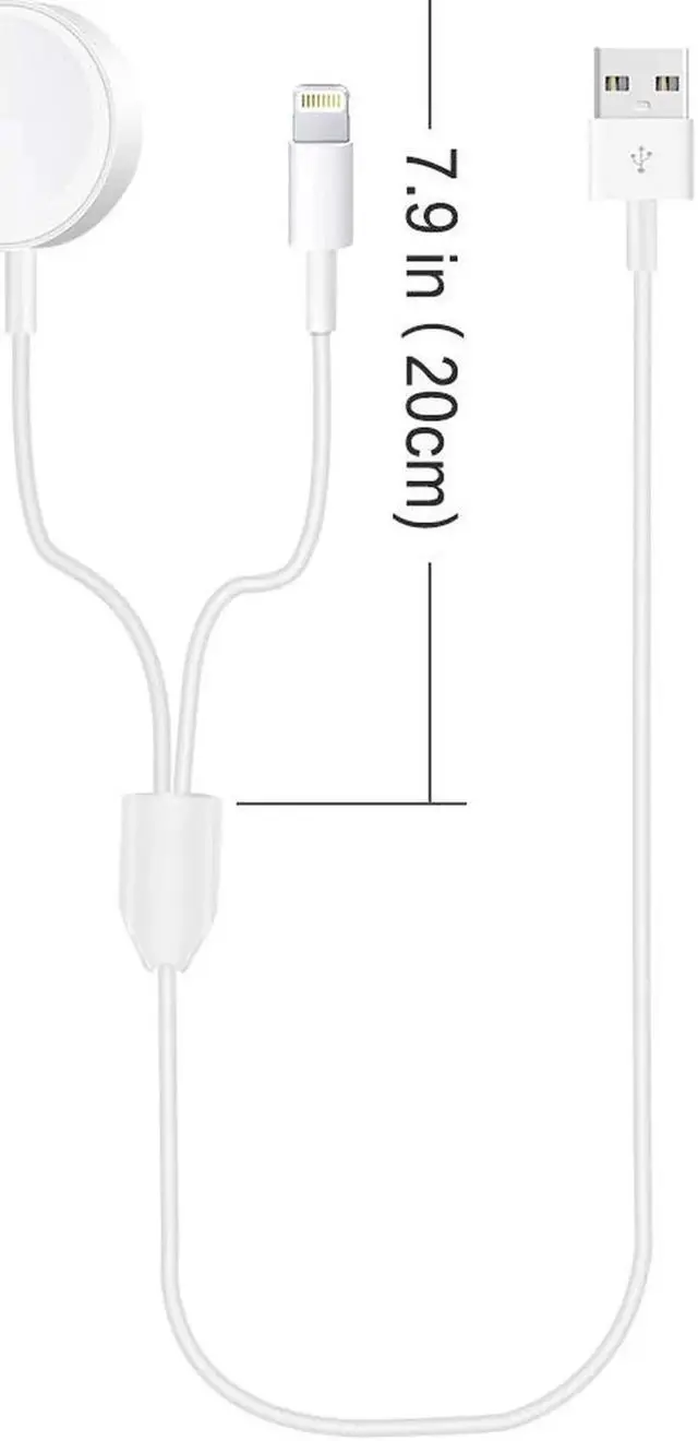 Alt view image 2 of 7 - Updated Version Watch Charger Magnetic Cable for iWatch 5 4 3 2 1 2-in-1 Wireless Charging Cable Compatible with Apple Watch Series 5 4 3 2 1 and iPhone 11 Pro 11 Pro Max XR XS XS Max X 8 7 6