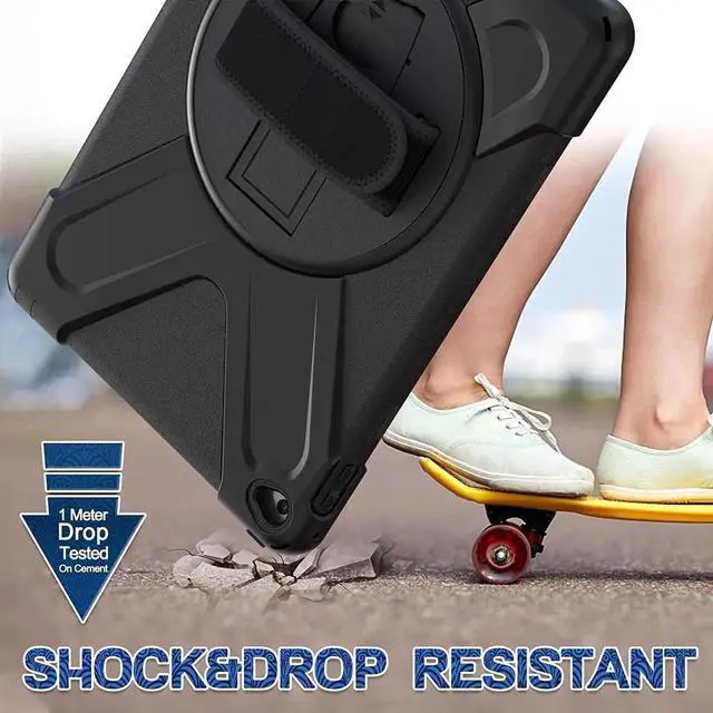 Alt view image 7 of 7 - iPad Air 2 Case 9.7 Inch 2014 Case for iPad Model A1566 / A1567, 360 Degrees Built-in Stand Heavy Duty Hand&Shoulder Strap Full-Body Protective Case for iPad Air 2