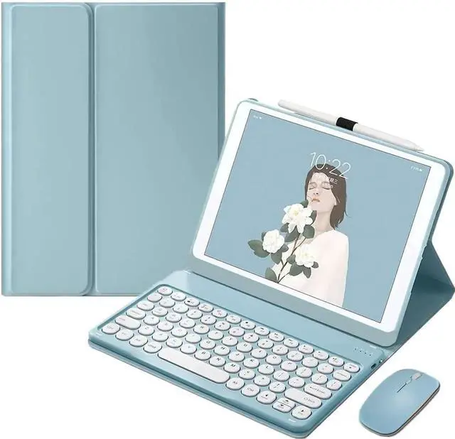 Main image of Bluetooth Keyboard Case with Mouse for Lenovo Tab P12 12.7 inch 2024 2023 TB370FU TB371FC Protective Cover with Wireless Mouse / Keyboard Blue