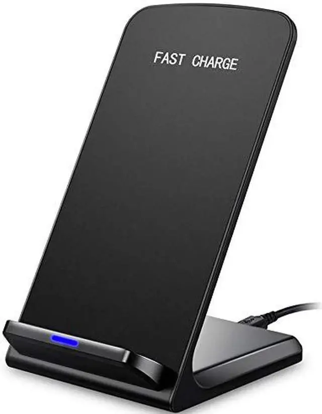 Main image of Wireless Charger, Qi Certified Wireless Charging Stand Compatible with iPhone Xs MAX/XR/XS/X/8/8 Plus, 10W Galaxy Note 9/S9/S9 Plus/Note 8/S8, 5W All Qi-Enabled Phones(No AC Adapter), Black