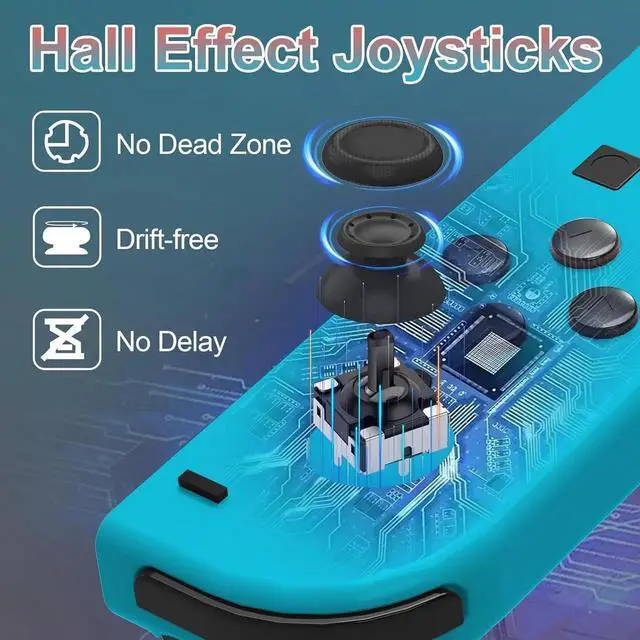 Alt view image 7 of 7 - Replacement for Switch Controller Work with Switch/Lite/OLED,Wireless Gamepad Support Dual Vibration,6-Axis Gyro,Wake-up,Motion Controls,Screenshot, L/R Red