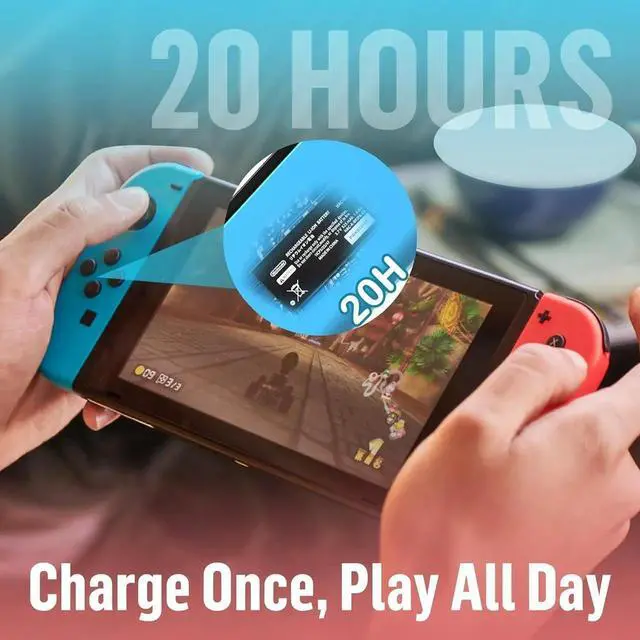 Alt view image 6 of 7 - Replacement for Switch Controller Work with Switch/Lite/OLED,Wireless Gamepad Support Dual Vibration,6-Axis Gyro,Wake-up,Motion Controls,Screenshot, L/R Red