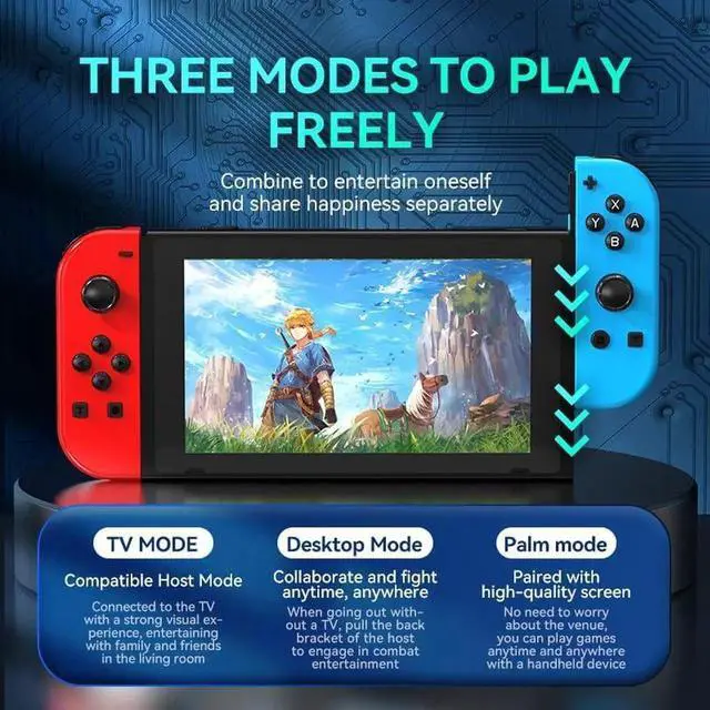 Alt view image 5 of 7 - Wireless RGB Gaming Controller for Nintendo Switch/Led/Lite - L/R Switch Controller with Dual Vibration/Wake-up/Motion Control/RGB light Red