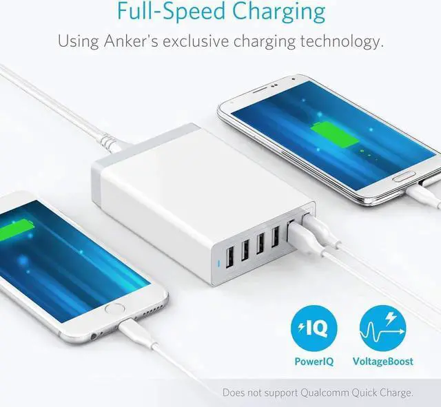 Alt view image 5 of 6 - 50W 6-Port USB Wall Charger 6 for iPhone XS XS Max XR iPhone X 8 7 6 Plus iPad Pro Air 2 mini iPod Samsung Galaxy S7 S6 Edge Plus Note 5 4 LG Nexus HTC and More