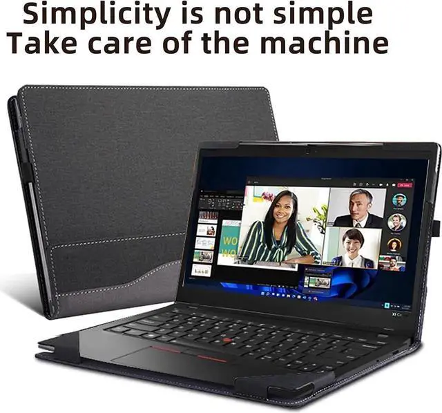 Alt view image 6 of 7 - Case for Lenovo ThinkPad X1 Carbon Gen 10 / Gen 9 / Yoga Gen 7 / Yoga Gen 6 14 inch, PU Leather Protective Hard Shell Cover