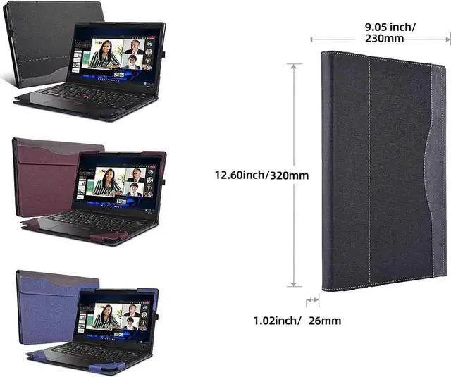 Alt view image 3 of 7 - Case for Lenovo ThinkPad X1 Carbon Gen 10 / Gen 9 / Yoga Gen 7 / Yoga Gen 6 14 inch, PU Leather Protective Hard Shell Cover