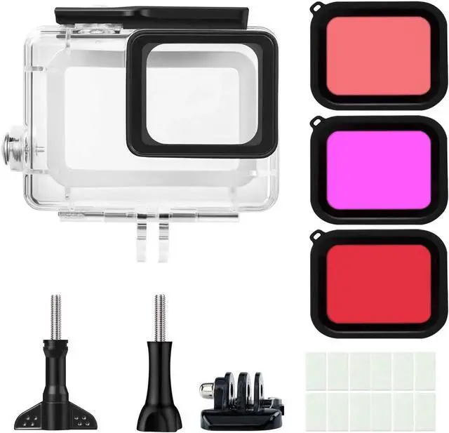 Alt view image 6 of 7 - Waterproof Housing Case Filter Kit for GoPro Hero 7 Black 2018 6 5 Waterproof Case Diving Protective Housing Case + 3Pack Dive Filters + Anti-Fog Insert+Bracket Accessories for Go Pro Hero7 Black