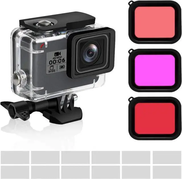 Main image of Waterproof Housing Case Filter Kit for GoPro Hero 7 Black 2018 6 5 Waterproof Case Diving Protective Housing Case + 3Pack Dive Filters + Anti-Fog Insert+Bracket Accessories for Go Pro Hero7 Black