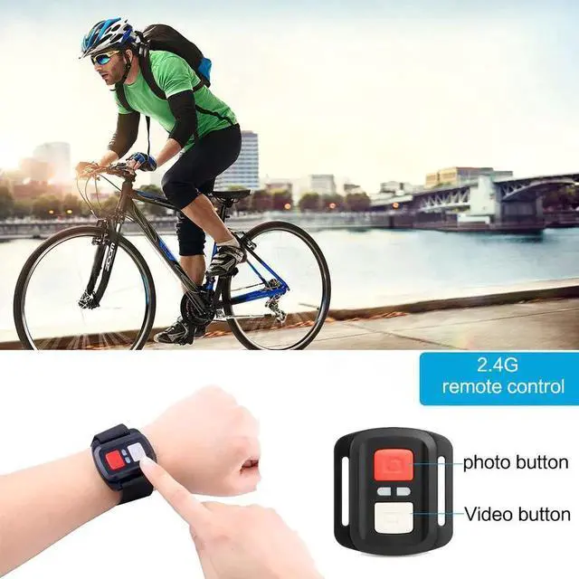 Alt view image 4 of 6 - GeeKam Action Camera 4K WiFi Ultra HD Underwater 30M Waterproof 170° Wide Angle Lens Sports Camcorder with Remote Control 2 Rechargeable Batteries and Mounting Accessories Kit