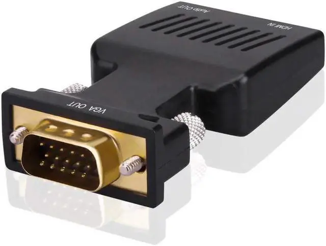 Alt view image 4 of 7 - Female to VGA Male Adapter,HDMI to VGA Converter 1080P with 3.5mm Audio Output Port Portable HDMI Connector for Laptop PC HDTV Projectors and Other HDMI Input Devices Black - HDMI TO VGA