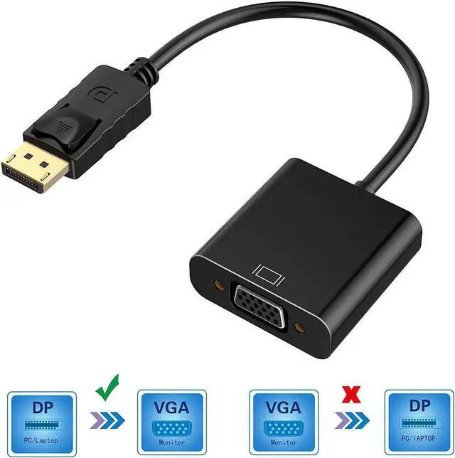 Main image of DisplayPort to VGA Adapter 1080P Converter WERLEO Display Port DP to VGA Adapter Male to Female Connector Compatible with Computer Desktop Laptop PC Monitor Projector HDTV - Black