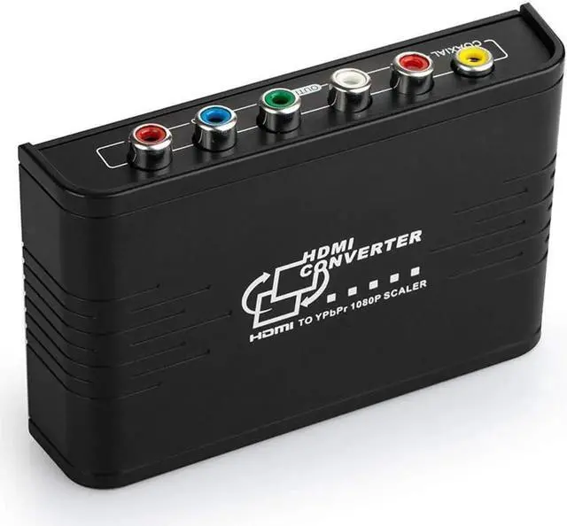 Alt view image 7 of 7 - 1080P HDMI to Component Video YPbPr Scaler Converter Adapter with Coaxial Audio Output + R / L Audio Support Windows 10 Black