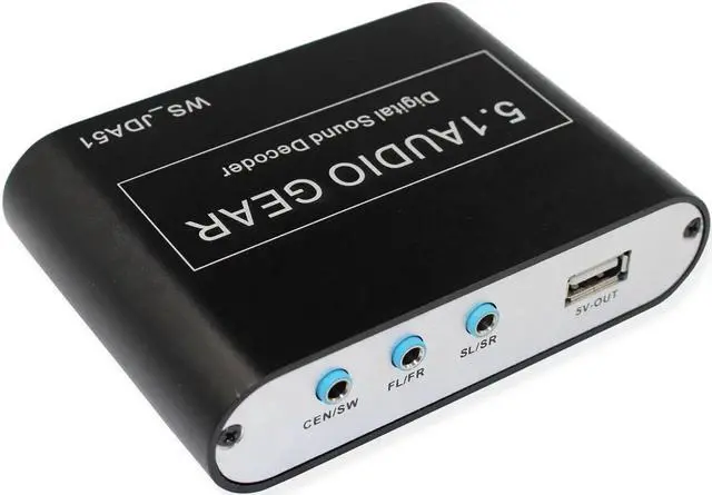 Alt view image 4 of 7 - 5.1 Audio Gear Digital Sound Decoder Converter - Optical SPDIF/Coaxial Dolby AC3 DTS to 5.1CH Analog Audio US