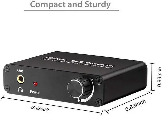 Alt view image 4 of 6 - Werleo Digital Audio Converter 192kHz DAC Supports Volume control Digital Coaxial SPDIF Toslink to Analog Stereo L/R RCA 3.5mm Jack Audio Adapter for HDTV, Blu-ray,PS3,XBOX 360,Home Cinema Systems AV