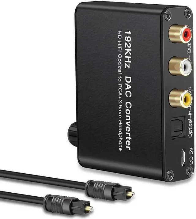 Main image of Werleo Digital Audio Converter 192kHz DAC Supports Volume control Digital Coaxial SPDIF Toslink to Analog Stereo L/R RCA 3.5mm Jack Audio Adapter for HDTV, Blu-ray,PS3,XBOX 360,Home Cinema Systems AV