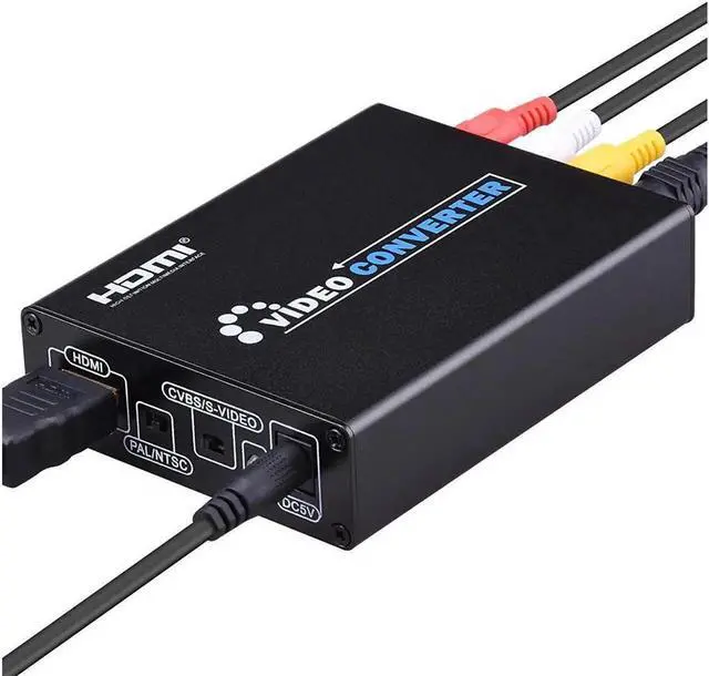 Alt view image 2 of 7 - to Composite 3RCA AV S-Video R/L Audio Vdieo Converter Adapter Upscaler Support 720P/1080P with RCA/S-Video Cable for PC Laptop Xbox PS3 TV STB VHS VCR Camera Blue-Ray DVD