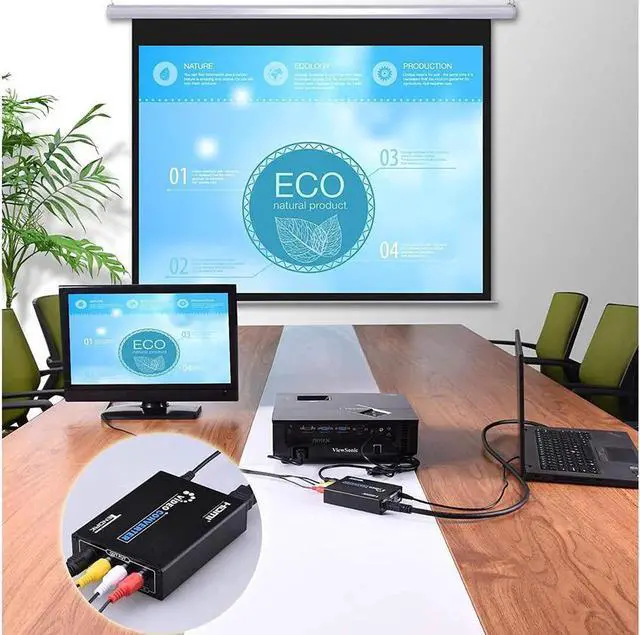 Alt view image 5 of 7 - to Composite 3RCA AV S-Video R/L Audio Vdieo Converter Adapter Upscaler Support 720P/1080P with RCA/S-Video Cable for PC Laptop Xbox PS3 TV STB VHS VCR Camera Blue-Ray DVD