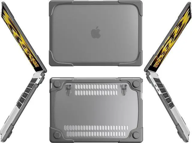 Alt view image 3 of 7 - Compatible with MacBook Air 15 inch Case 2023 Release A2941 M2 Chip with Liquid Retina Display Touch ID, Heavy Duty Rugged Hard Shell Shockproof Cover with Keyboard Skin, Type C Adapter
