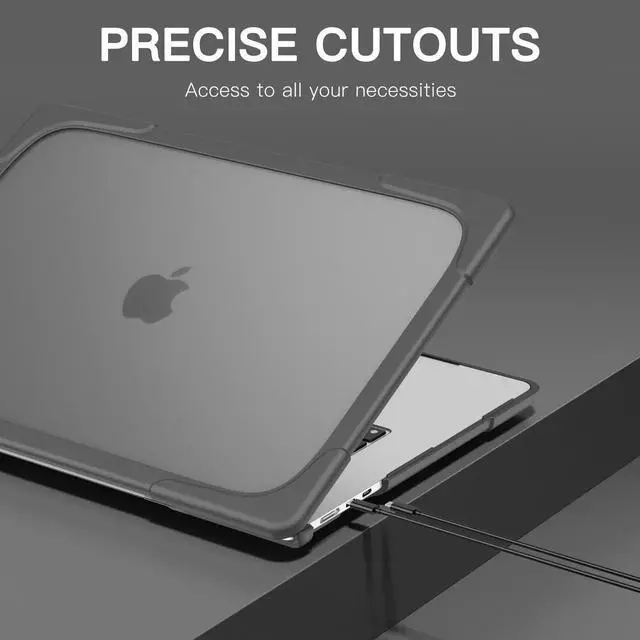 Alt view image 2 of 7 - Compatible with MacBook Air 15 inch Case 2023 Release A2941 M2 Chip with Liquid Retina Display Touch ID, Heavy Duty Rugged Hard Shell Shockproof Cover with Keyboard Skin, Type C Adapter