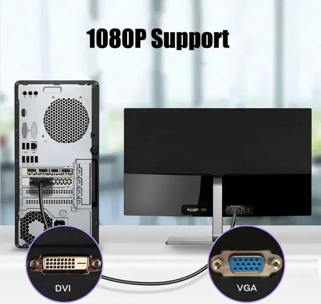 Alt view image 7 of 7 - 6FT Active DVI to VGA Cable DVI 24+1 DVI-D M to VGA Male With Chip Active Adapter Converter Cable for PC DVD Monitor HDTV