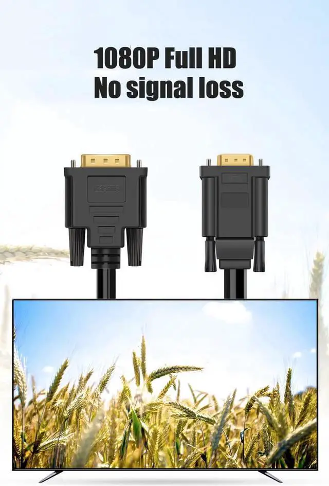 Alt view image 2 of 7 - 6FT Active DVI to VGA Cable DVI 24+1 DVI-D M to VGA Male With Chip Active Adapter Converter Cable for PC DVD Monitor HDTV