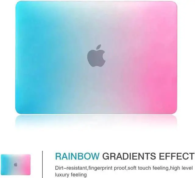 Alt view image 5 of 7 - MacBook Air 11 inch Case Werleo 2-in-1 Matte Rubberized Rainbow Colorful Hard Protective Case Cover with Keyboard Skin Cover For Macbook Air 11.6" Model A1370 / A1465 Blue