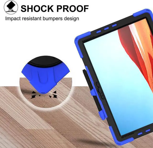 Alt view image 4 of 7 - Microsoft Surface Pro Pro X Case Protective Rugged Cover with Pen Holder Hand Strap Rotating Kickstand and Shoulder Strap for Microsoft Surface Pro X 13 inch