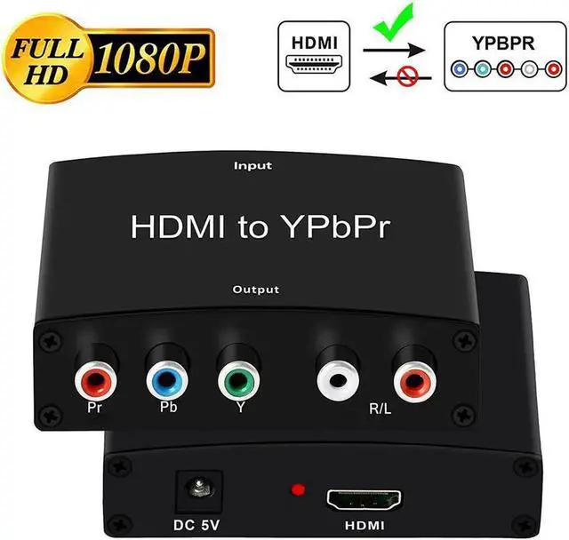Main image of HDMI to YPbPr Converter 4K 1080P HDMI to YPbPr Adapter with HD Video Support PS3 DVD Xbox 360 to HDTV Monitor and Projector