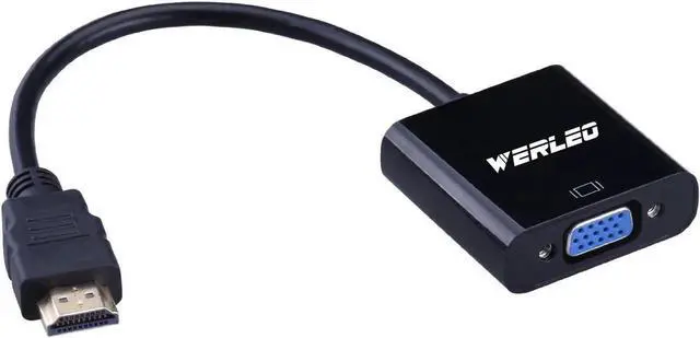 Alt view image 4 of 5 - to VGA Converter Werleo Active 1080P HDMI Male to VGA Female Video Converter Adapter Cable For PC Laptop Desktop Computer HDTV Monitors Projectors DVD and other HDMI imput Black (1 Year Warranty)